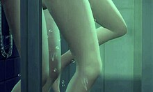 Pertemuan di bilik mandi dengan kekasih membawa kepada sesi seks yang intens