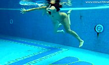 Teens russes et espagnoles deviennent humides et sauvages dans une piscine