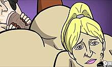 Cartoonporno laat mevrouw Keagan zien die wordt vastgebonden en gepest terwijl haar dochter en vrienden worden geneukt door een grote zwarte lul