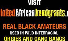 Afrikkalainen maahanmuuttaja nauttii rotujenvälisestä hardcore anaalikolmikosta